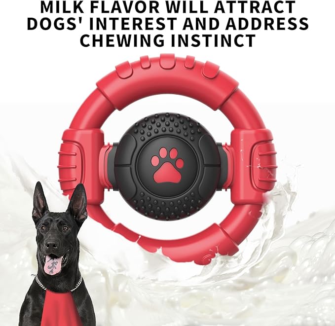 Tough Dog Toys for Aggressive Chewers Large Breed, Indestructible Nylon Rubber Squeaky Chew Toy for Big Dogs, Heavy Duty Super Chewer for Pitbull