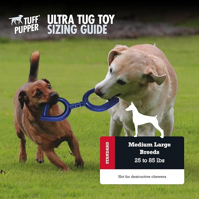 SuperChewy Tough Tug Pull Toy | Lifetime Replacement | Strong Natural Rubber | Interactive Tug-of-War Toy for Dogs | Ultra Durable Chew Toys for Aggressive Chewers | for Medium & Large Breeds