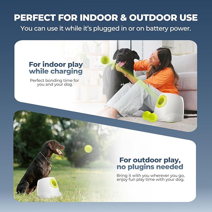 ALL FOR PAWS Automatic Dog Ball Launcher Maxi, Interactive Ball Thrower Dog Toys Includes 6pcs Tennis Balls for Large Dogs