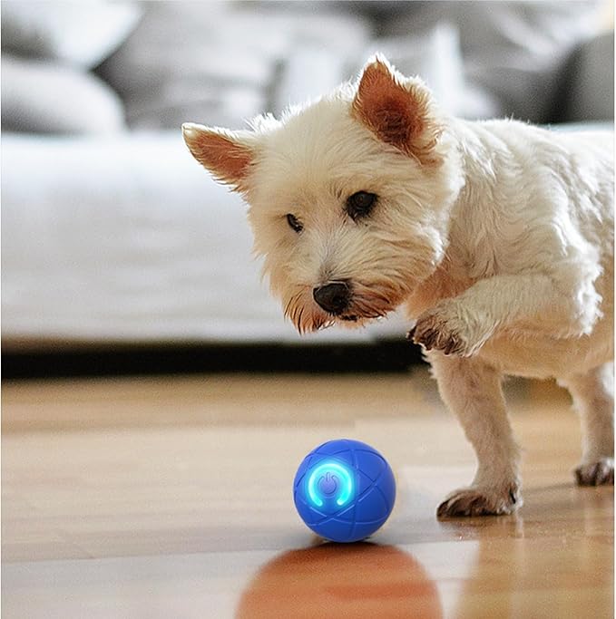 Interactive Smart Jumping Ball for Dogs from Elastic Fun and Efficient Playtime.Jumping Ball Dog Toy,Suit Small,Medium, and Large Dogs (Double Blue)
