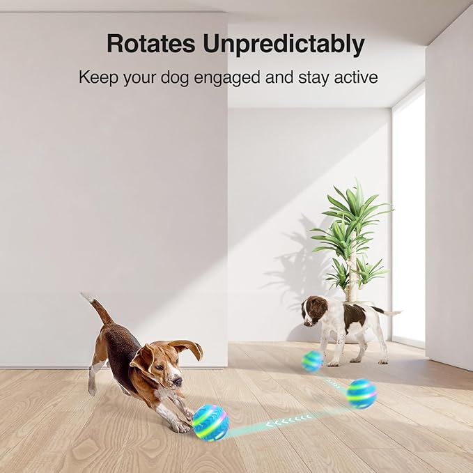 ALL FOR PAWS Interactive LED Dog Ball for Boredom Motion Activated Moving Dog Balls Toy Lights Up for Day/Night Play, Dog Enrichment Mental Stimulation Toys for Puppy, USB Rechargeable Dog Toys