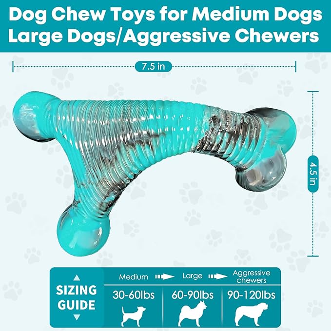 Dog Chew Toy for Aggressive Chewers, Indestructible Tough Dog Toys for Large/Medium/Super Chewer Dogs