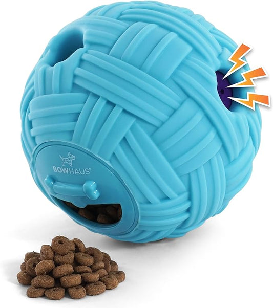 CAPHAUS Knitted Texture Wobble Giggle Ball for Dogs, 5.5 Inch Treat Dispensing Dog Exercise Toys, Non-Toxic Indestructible PVC Giggle Ball, Interactive Fun Squeaky Chew Toy for Indoor Outdoor Play