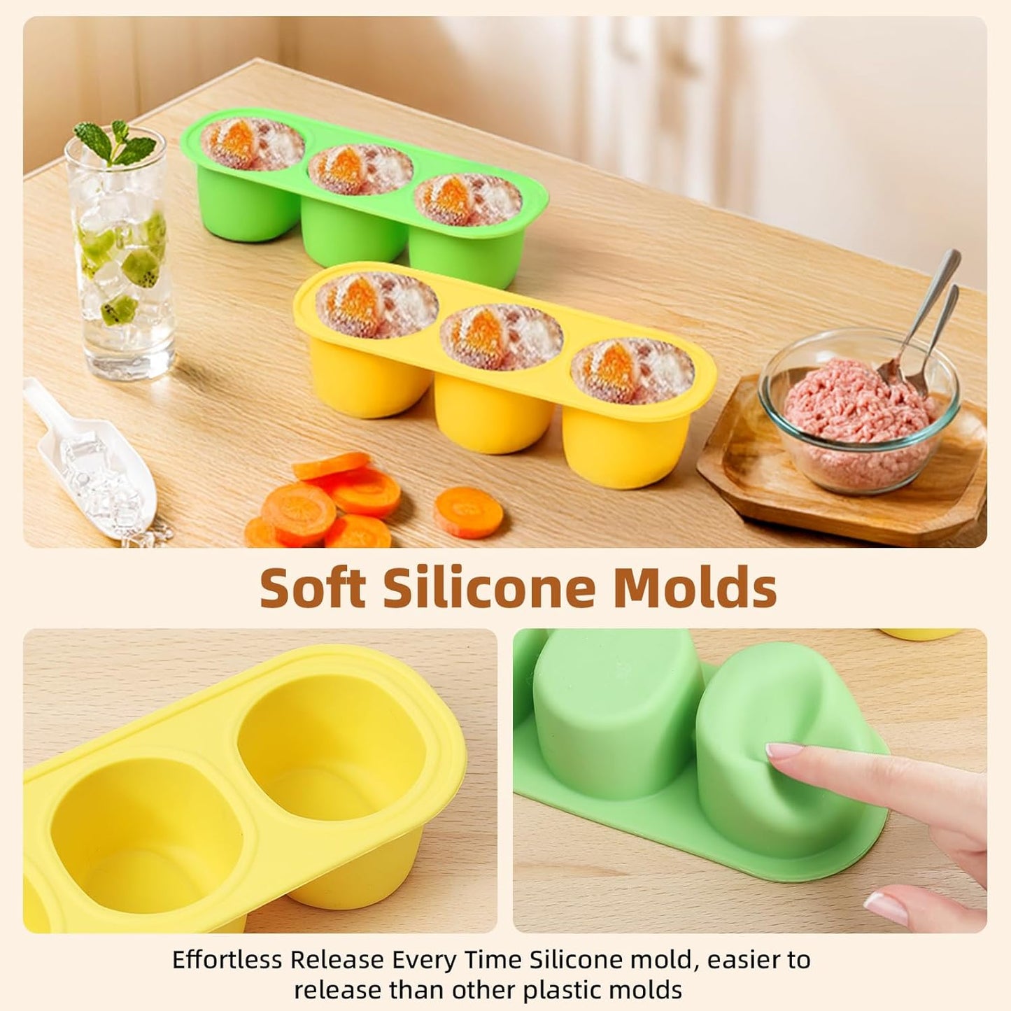 2 Pack Dog Toys for Aggressive Chewers, Interactive Indestructible Dog Toys to Keep Them Busy, Durable Dog Frozen Treat Toy for Large & Medium Dogs, Reduces Anxiety & Extends Playtime, Brown