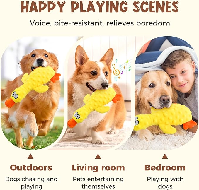 Quack-Quack Duck Dog Toy,Durable Plush Chew Toy with Sounds,Stuffed Plush Calming Duck Dog Toy for Indoor Puppies and Senior Pups (A-Green, Small)