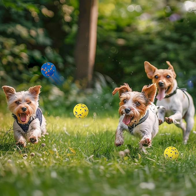 Indestructible Dog Ball Toy, Durable Dog Tennis Balls for Aggressive Chewers, High Bounce & Floating Balls for Dogs, Jolly Ball for Fetch in Yard, Beach & Pool(4 Pack)