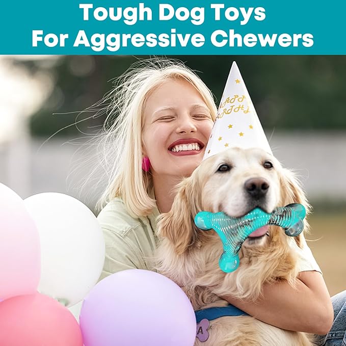 Dog Chew Toy for Aggressive Chewers, Indestructible Tough Dog Toys for Large/Medium/Super Chewer Dogs