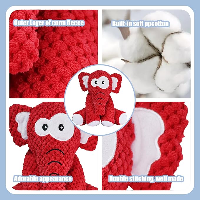 Bzonsmart Dog Toys, Squeaky Plush Dog Toy for Puppy Small Medium Dogs, Cute Soft Stuffed Puppy Toys for Teeth Cleaning and Boredom