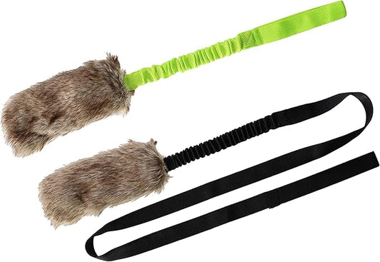 Dingo Tug Toys for Dog, Faux Fur Handle Bungee Agility Motivation Reward Z30021