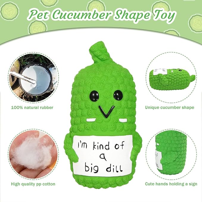 Pickle Squeaky Dog Toys, Novelty Funny Latex Chew Dog Toys for Teething Puppies, Mild Chewing Small, Medium, Large Dogs, Pet Dogs Supplies Newborn Puppy Gift