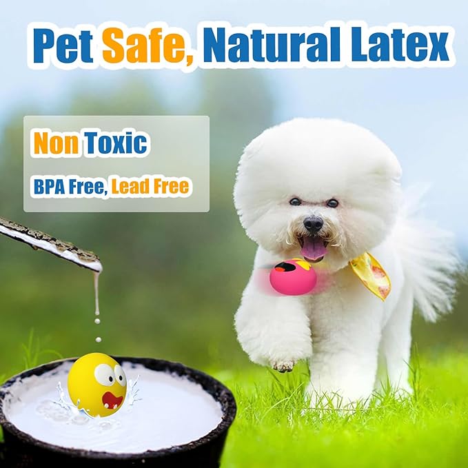 Squeaky Dog Toy for Small Dogs, Rubber Latex Puppy Toys Small Dog Toys, Soft Smile Face Squeaky Dog Balls Flat for Mini, Small Breeds