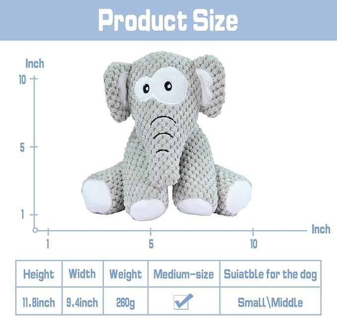 Bzonsmart Dog Toys, Squeaky Plush Dog Toy for Puppy Small Medium Dogs, Cute Soft Stuffed Puppy Toys for Teeth Cleaning and Boredom