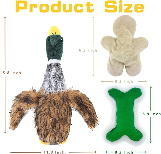 JKW Mallard Duck Dog Toy (3 Pack)