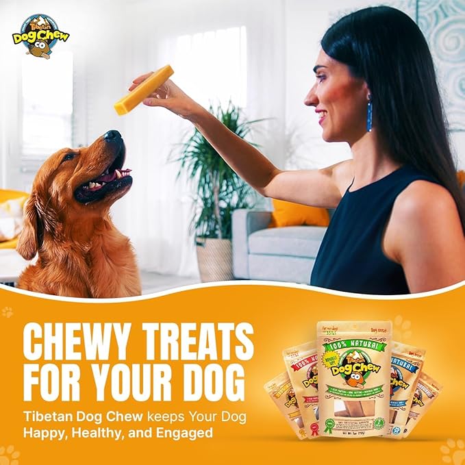 Tibetan Dog Chew Yak Cheese Sticks - Natural Handmade Treats for Small Dogs, Long-Lasting, Easy to Digest with No Additives, Rawhide, Grains, or Gluten, Perfect for Aggressive Chewers, 12 Chews