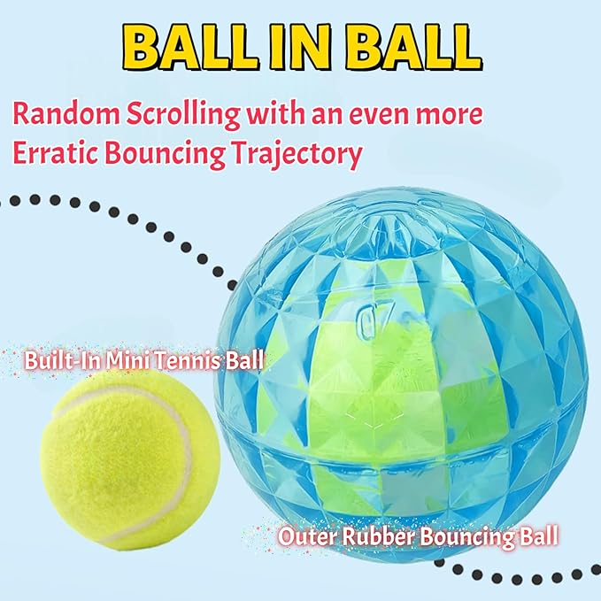 3Pcs Dog Ball Toy for Aggressive Chewers Cute Interactive Fetch Toys Tennis Ball Included Floating Squeaky Durable Pack of 3