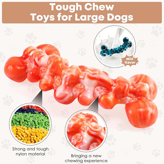Dog Toys for Aggressive Chewers - Super Chewer Dog Toy for Large Dogs - Durable Tough Chew Toy - Indestructible Dogs Toys for Medium, Large Breed