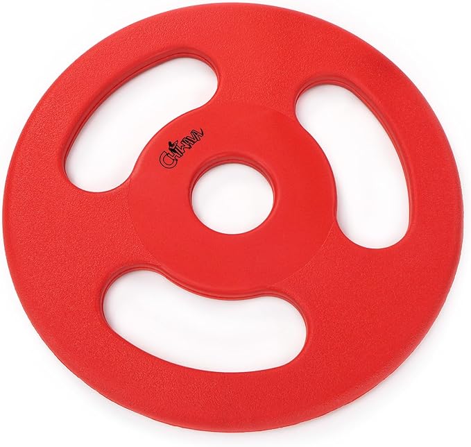 CHIWAVA Rubber Tug-of-War Dog Flying Disc, Flyer Fetch Toy for Dogs Outdoor Play for Large Dogs 8.7"