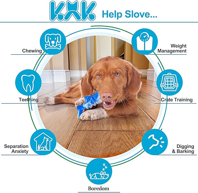 KXK Durable Dog Chew Toys for Aggressive Chewers Large Medium Small Breed, Tough Dog Toys for Large Medium Small and Puppies Teeth Cleaning, Pet Toy with Durable Nylon