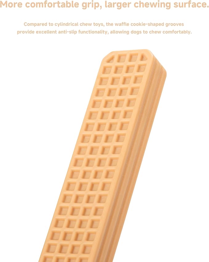 Durable Chew Toys for Medium Dogs - Set of 3 Peanut Butter Flavor Dental Chew Toys, Long-Lasting Nylon for Aggressive Chewers, Reduces Tartar and Plaque