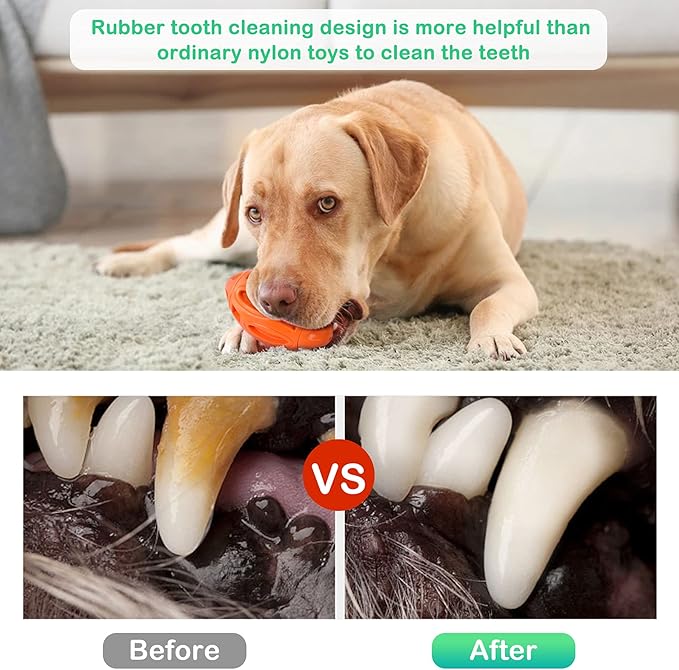 2 Pack Squeaky Dog Toys for Aggressive Chewers Large Medium Small Puppy Interactive Dog Chew Toy Durable Rubber Indestructible Tough Ball