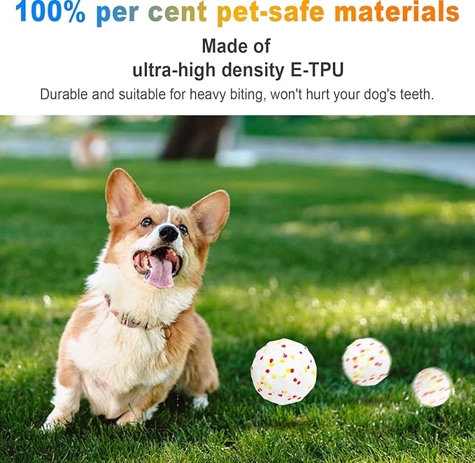 Interactive Dog Toys Ball, Automatic Moving, Bouncing Chew Toys, E-TPU Material, Suitable for Large and Medium-Sized Dogs, Used for Boredom Relief and Daily Training, USB Rechargeable (White)