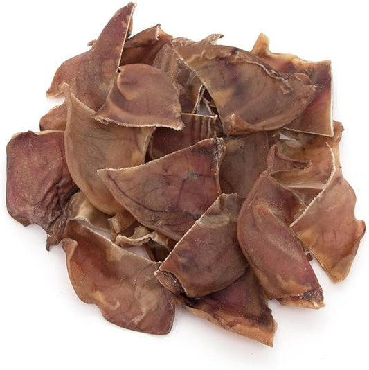 Best Pet Supplies GigaBite Roasted Pig Ears for Dogs - Natural Dog Chews, Roasted Pigs Ears, Half-Cut, Safe for Puppies and Aggressive Chewers, Cleans Teeth and Gums - Pack of 28