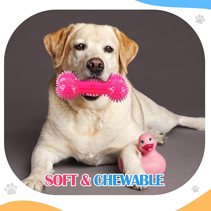 4 Pcs Spiky Squeaker Football Dog Toy for Medium Large Dogs Spiky Dog Balls Puppy Chew Toys for Aggressive Chewers Training Fetch(Fresh,Various Sizes)