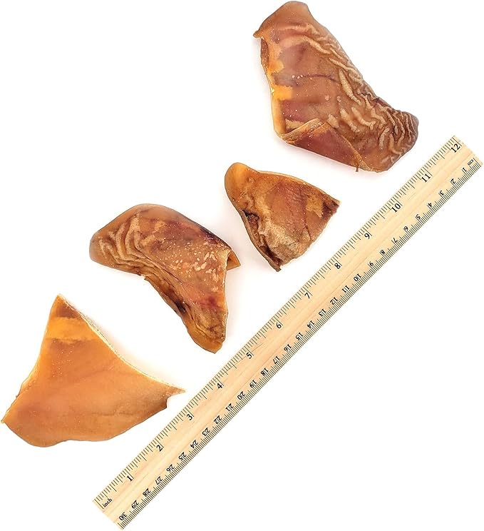 Best Pet Supplies GigaBite Roasted Pig Ears for Dogs - Natural Dog Chews, Roasted Pigs Ears, Half-Cut, Safe for Puppies and Aggressive Chewers, Cleans Teeth and Gums - Pack of 50