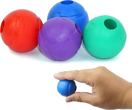 Balls for Aggressive Chewers - Small Dogs and Puppies - 1.5 Inch - 4 Pack - Indestructible Rubber Dog Chew Toys Bulk for Miniature Toy Breeds