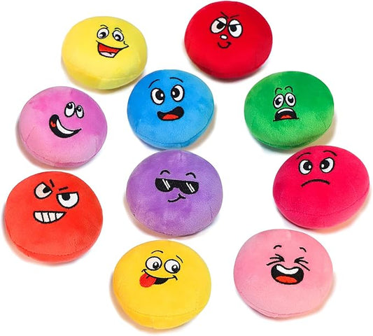 Squeaky Dog Toys, Interactive Soft Plush Puppy Toy Balls for Small Medium Breed, Cute Stuffed Pet Teething Ball Pack to Keep Dogs Busy