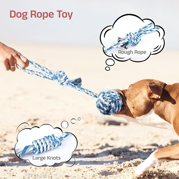 5pcs Dog Toys, Dog Chew Toys Tug of War Doggie Rope Toy, Tough Squeaky Toy for Small and Medium Breed for Teeth Cleaning