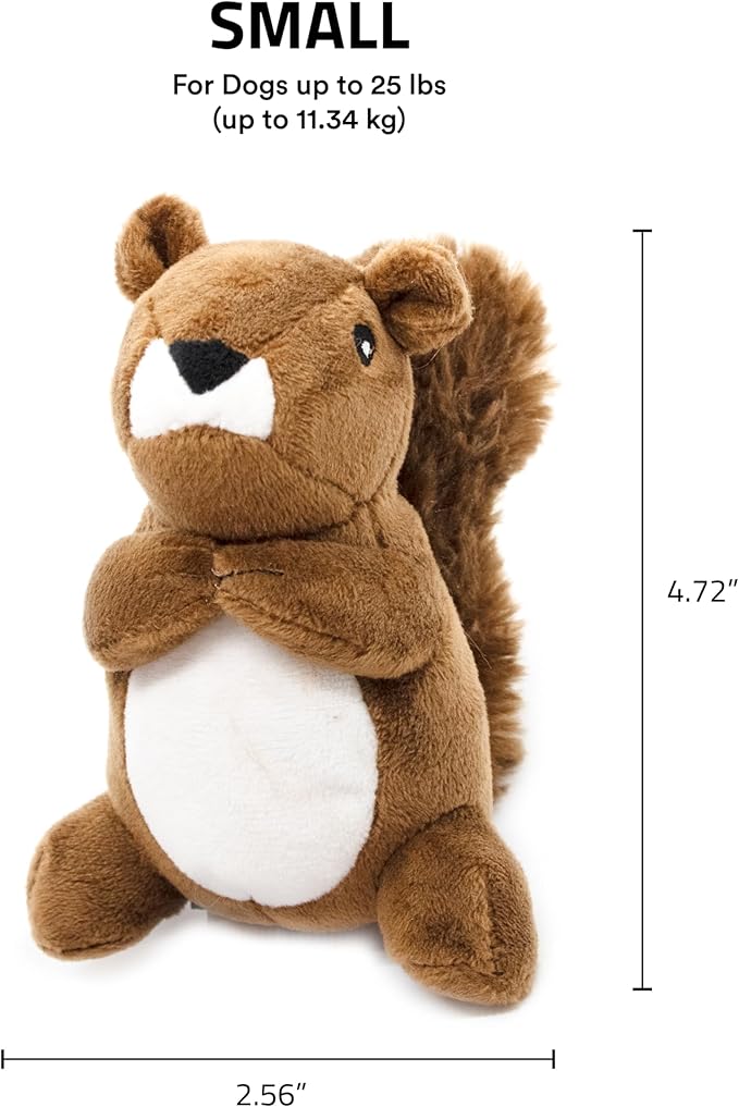 Playology Plush Toys for Dogs | Stuffed Animal Squirrel | Peanut Butter Scented for Small Dogs
