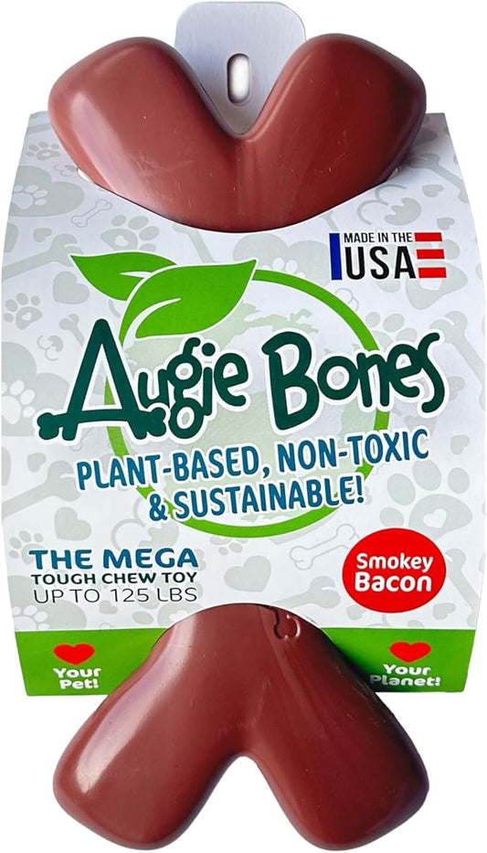 Non-Toxic Dog Toys - Sustainable Bacon Flavored Dog Chew Toys for Aggressive Chewers - Plant-Based Bioplastic Pet Toys - Made in The USA (Mega)