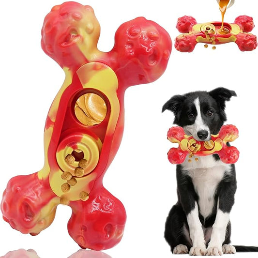 Dog Chew Toys for Aggressive Chewers, 1 Pack Indestructible Dog Toy for for Medium/Large Breed, Nylon Dog Toys to Keep Them Busy,Bacon Flavor (Orange)