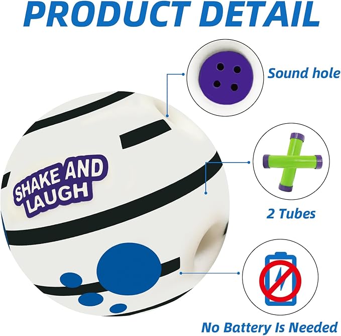 Glow in The Dark Dog Toys Ball, Interactive Dog Ball, Shaking with Gibbering Sound, L, 3.94 in (10 cm)