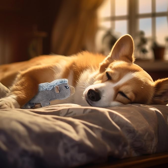 HDSMNGY Squeaky DogToys for Aggressive Chewers,Indestructible Dog Squeaky Toys with Crinkle Paper, Durable Teething Chew Toys for Medium and Large Breed