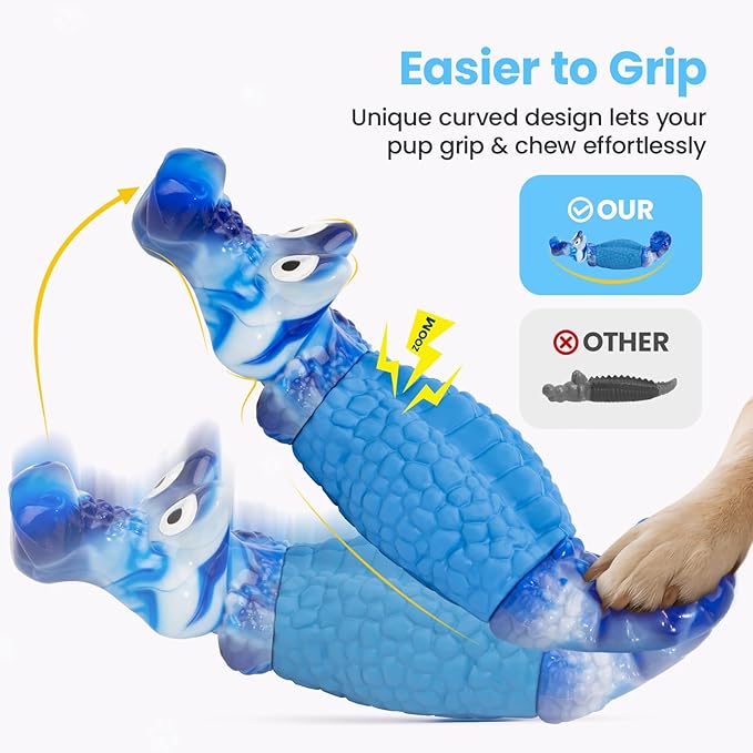 HGB Dog Chew Toys for Aggressive Chewers, Tough Dog Toy to Reduce Pet Anxiety and Boredom for Medium, Large Breed, Bacon Flavor