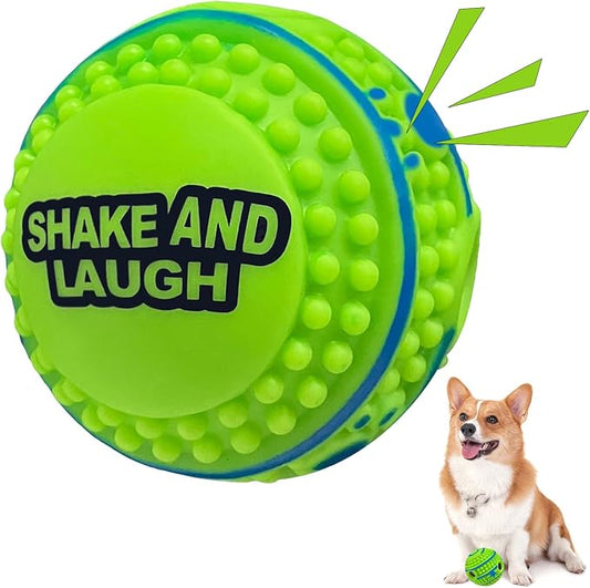 Spiky Interactive Dog Toys Ball, Shaking with Gibbering Sound, for Training, Teeth Cleaning & Herding, Straight, XS, 2.75 in (7 cm)
