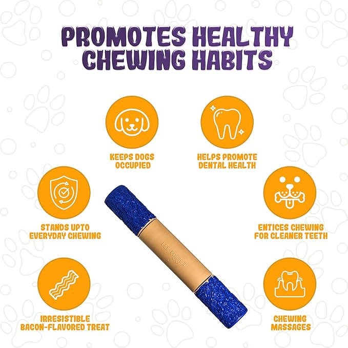Indestructible Dog Chew Toy – Tough Rubber Stick for Aggressive Chewers, Safe & Treat-Fillable, Teething Toy for Large Breed & Puppies