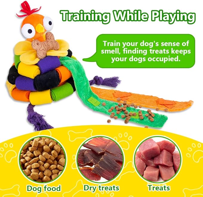 Snuffle Chicken Dog Toys Interactive Snuffle Ball for Dogs Small Medium Large Breed Cute Squeaky Dog Puzzle Toys Slow Feeder Treat Ball Games for Boredom,Pet Snuffle Mat Enrichment Toys for Halloween