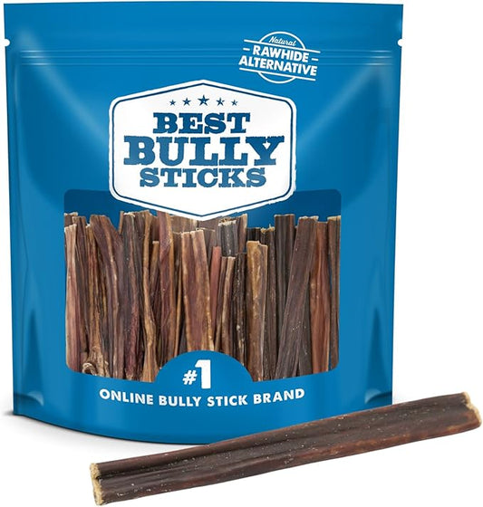 Best Bully Sticks 6 Inch Gullet Sticks - 25 Count (Pack of 1) - Natural, Thin, Hollow Esophagus Snack, Rawhide Alternative