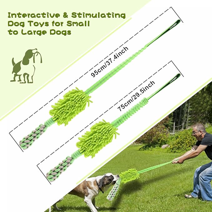 wodoca Dog Rope Toy Tug of War Dog Toy for Aggressive Chewers, Interactive Puppy Chew Toys Rope with Strong Squeak, Knots Cotton for Teeth Cleaning, Training Medium, Large Dogs