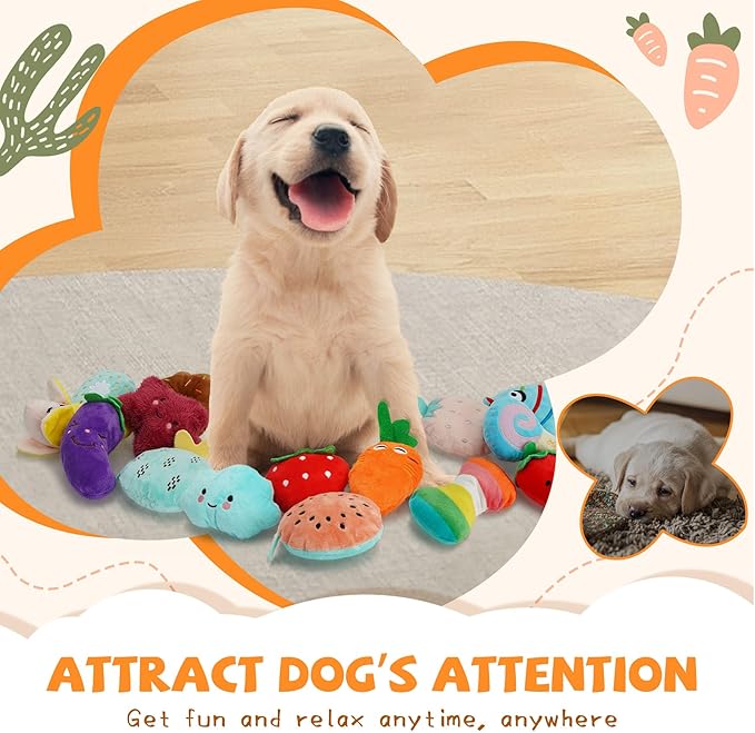 Charming Chorus 20-Pack Squeaky Toys Set - 4 Bags, Plush Puppy Toys With Cute Characters for Small Dogs, Interactive Squeak Toys for Fun & Teeth Cleaning