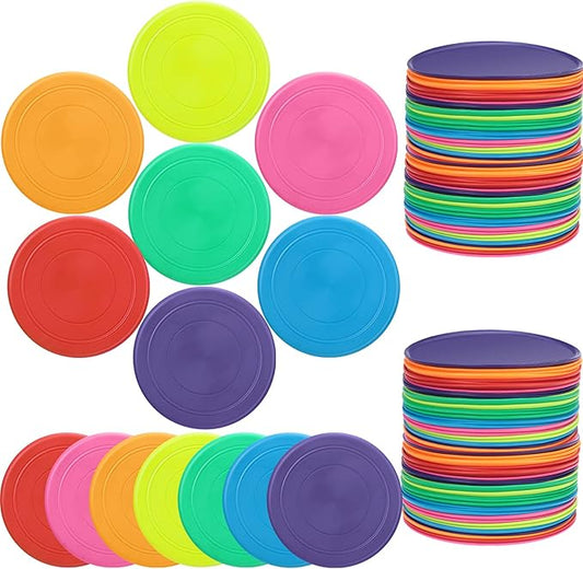 Vinsot Flying Discs Bulk Flying Discs for Kids Soft Rubber Flyer Disk Outdoor for Children Adults for Sports Party Favors, 7 Colors