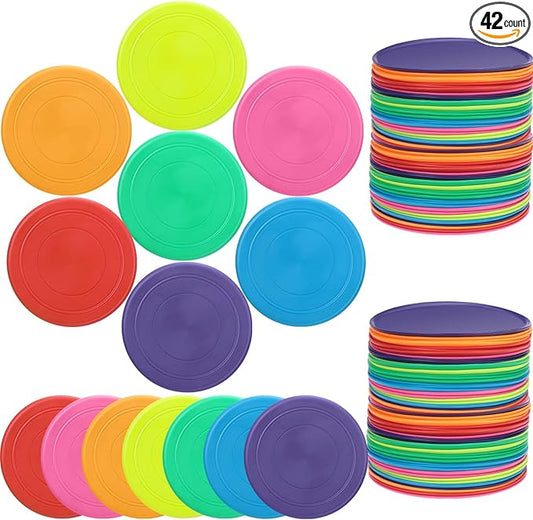Vinsot Flying Discs Bulk Flying Discs for Kids Soft Rubber Flyer Disk Outdoor for Children Adults for Sports Party Favors, 7 Colors
