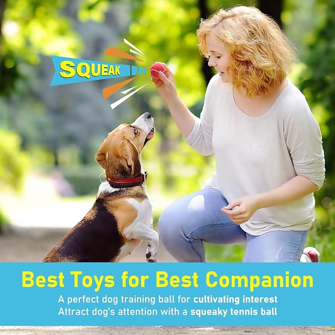 Prime Pets Mini Tennis Balls for Dogs, 2 Inch Squeaky Dog Toys, Interactive Dog Toy Balls for Indoor Outdoor, Squeaky Toys for Small & Medium Dogs