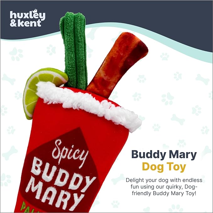 Huxley & Kent Funny Dog Toy w/Squeaker – Power Plush Squeaky Dog Toys for Small, Medium & Large Dogs – Soft Stuffed Animal for Indoor Play & Fetch - Buddy Mary, Large