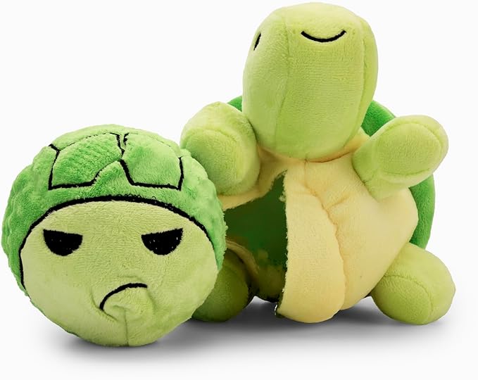 Flourish Pets 3 in 1 Multi-Layer Chew Toy for Active Dogs | Non-Toxic BPA Free Double Stitched Soft Fabric Exterior Dog Toys | Long-Lasting Dog Plush Toys - Large Turtle 9.5"