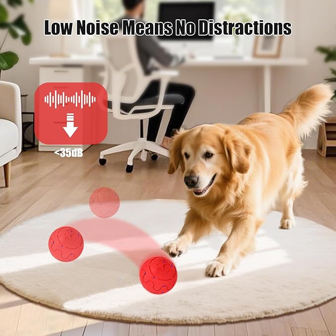 Interactive Dog Ball, Smart Dog Toy for Medium and Large Dogs, Automatic Moving, Rotating & Bouncing, E-TPU Material, IP54 Waterproof, Motion-Activated Dog Stimulation Toy to Keep Them Busy