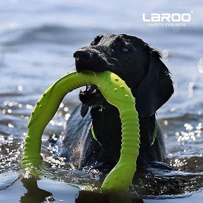 LaRoo Aggressive Chewer Toys - Floatable Flying Disc & Tug Toys for Dog Play, Fetch & Catch